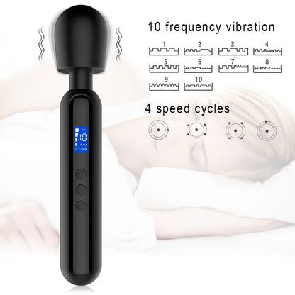 DeepGlide LCD Wand Massager ⚡🖤📊