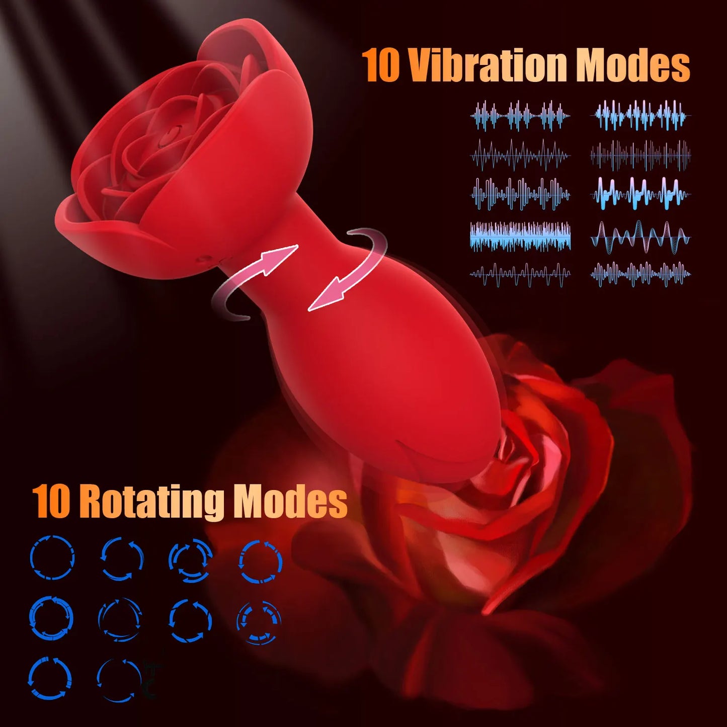 RoseWhirl – 360° Rotating Rose Plug for Wild Bloomers 🌹🍑🔁