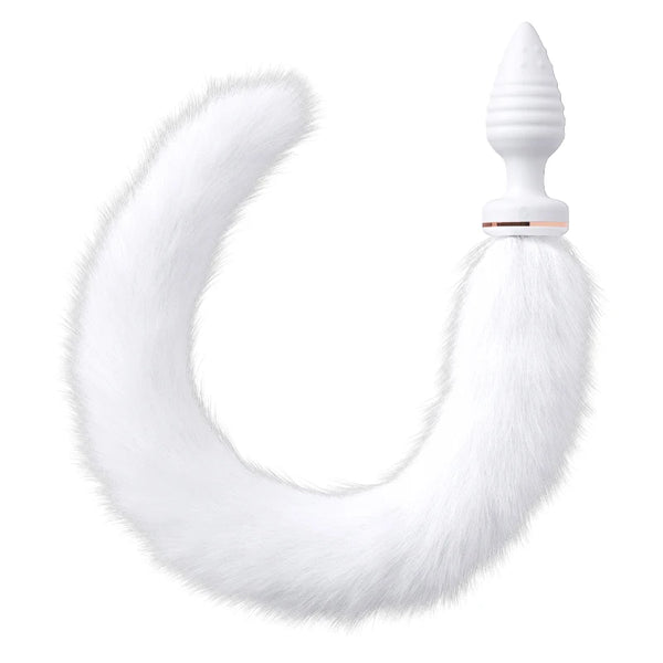 White fox vibrating plug tail 🦊💫🔥