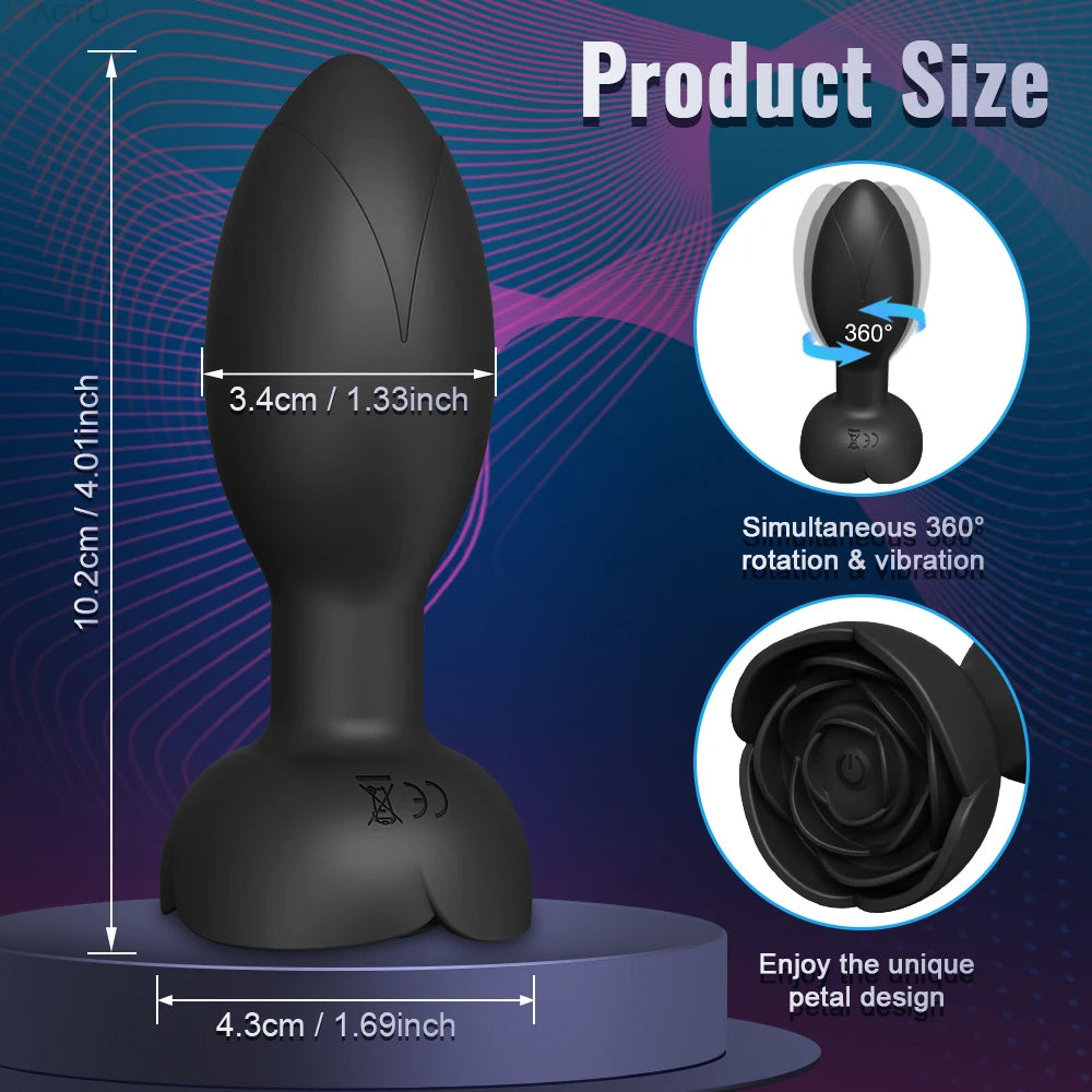 TwirlBloom – 360° Rotating Pleasure Plug with Remote Vibes 💫🌺📱