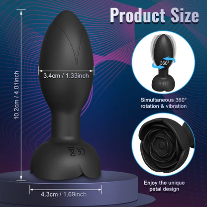 TwirlBloom – 360° Rotating Pleasure Plug with Remote Vibes 💫🌺📱