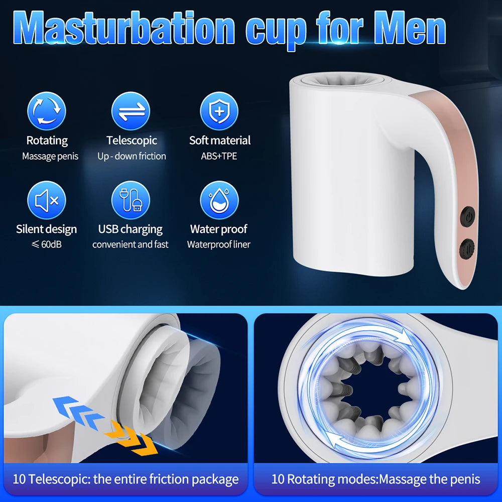 AutoGrip Twist – Rotating Telescopic Pleasure Cup 💦🔁