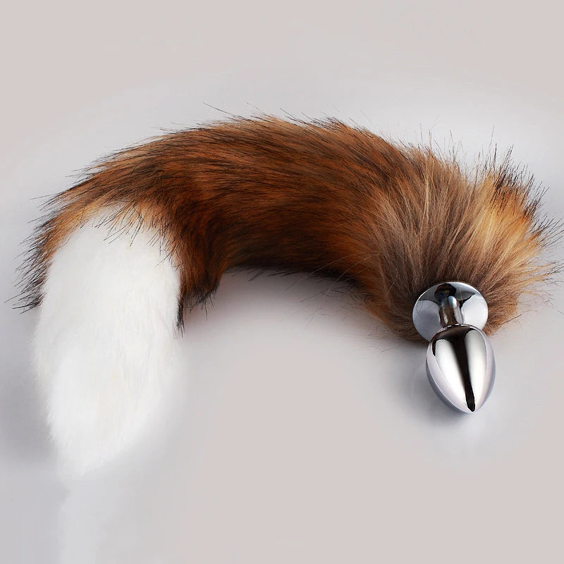 FoxyObey – Brown & White BDSM Tail Plug for Roleplay & Restraint 🐾🍑🔥