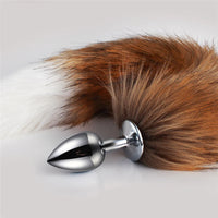 FoxyObey – Brown & White BDSM Tail Plug for Roleplay & Restraint 🐾🍑🔥