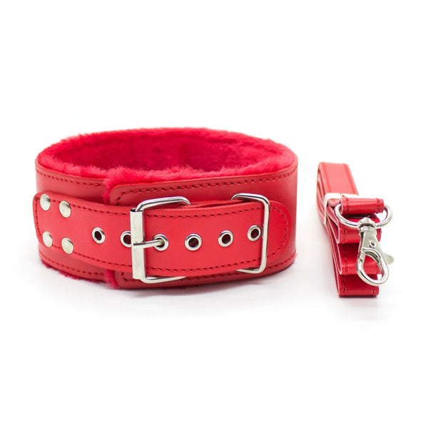 VelvetGrip PU Bondage Collar with Leash💋🔁🔥