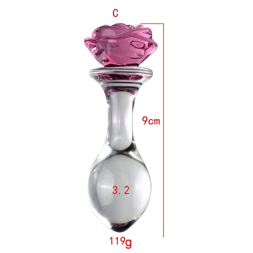 Glass Bloom – Rosebud Crystal Plug 🌸💎🍑