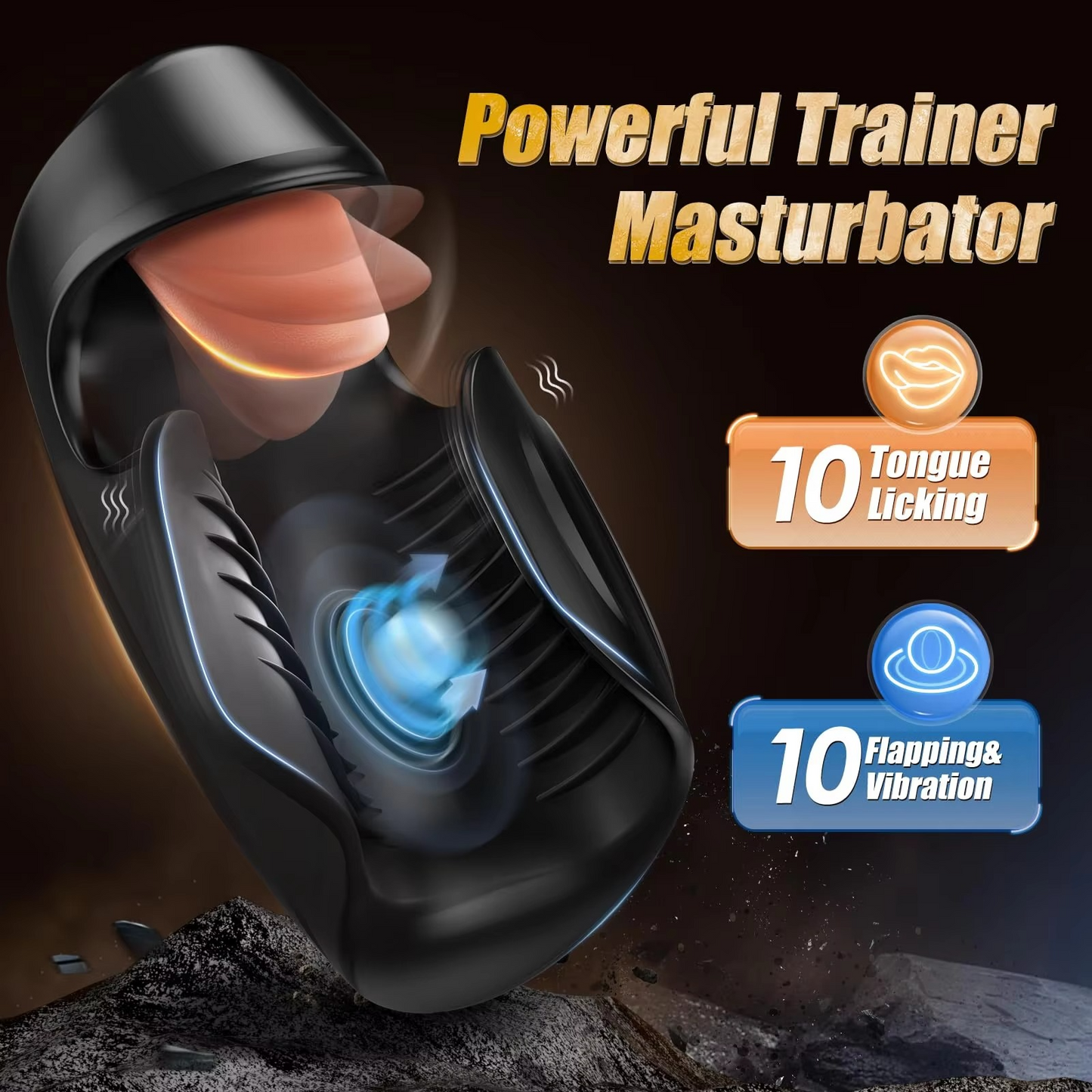 TongueTamer X – 2-in-1 Licking & Tapping Glans Vibrator for Intense Edge Training 🍒⚡🌀