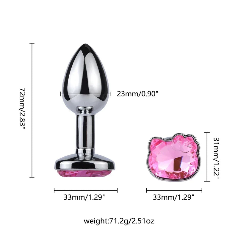 Kitty Jewel – Ice & Fire Metal Butt Plug Set 💎🔥❄️