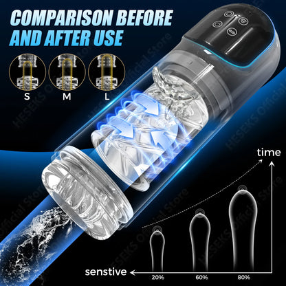 ThrustTrainer X – Smart LCD Stroker with Pump & Lick Modes 📈👅