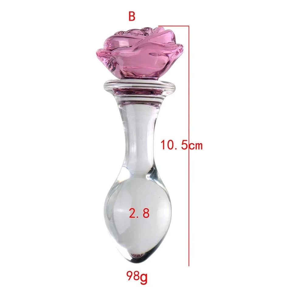 Glass Bloom – Rosebud Crystal Plug 🌸💎🍑