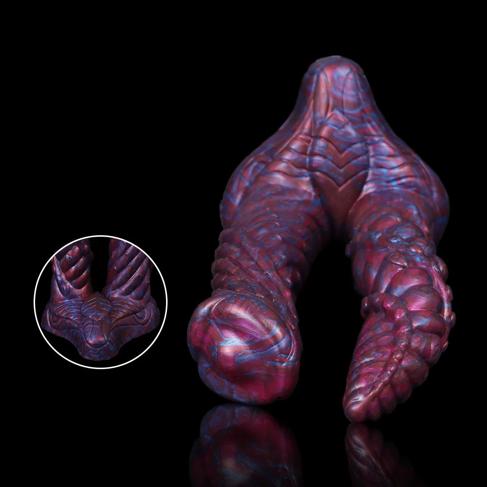 DrakoTwist X – Dual-Spire Dragon Dildo for Deep, Stretch-Filled Fantasy Play 🐉💜🔥