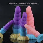 GlowPlug X – Gradient Silicone Dildo with Suction Grip & Waterproof Power 💜💙💛
