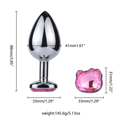 Kitty Jewel – Ice & Fire Metal Butt Plug Set 💎🔥❄️