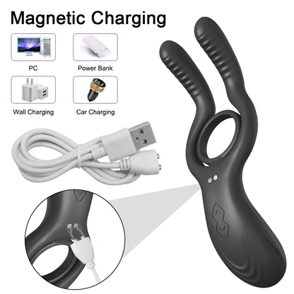 Dual Vibrating Clit & Cock Ring – 12-Mode Pleasure Enhancer⚡🔥