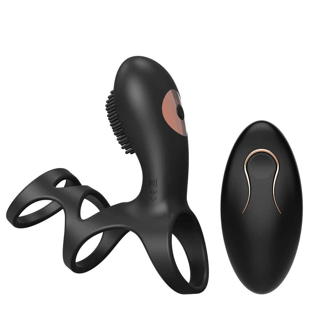 Vibrashock Remote Triple Ring Vibrator 🔥