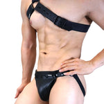 LockStrap Duo – Leather Jock & Chest Harness Set 🖤🔗