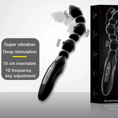 Duron Whip – 10-Mode Vibrating Anal Beads🔥
