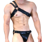 LockStrap Duo – Leather Jock & Chest Harness Set 🖤🔗