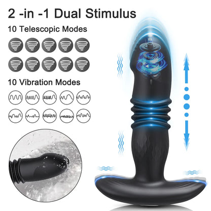 ThrustX Rider – Telescopic Prostate Plug with Remote Vibes & Girthy Shaft 💣🍑🖤