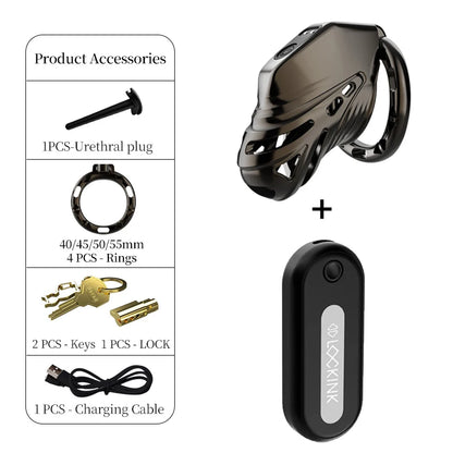 VoltCage Electro Lock – App-Controlled Chastity Cage 🔒⚡
