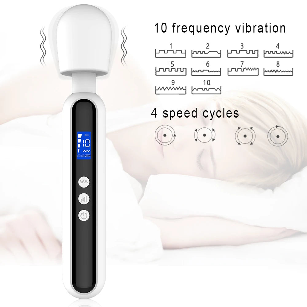 DeepGlide LCD Wand Massager ⚡🖤📊