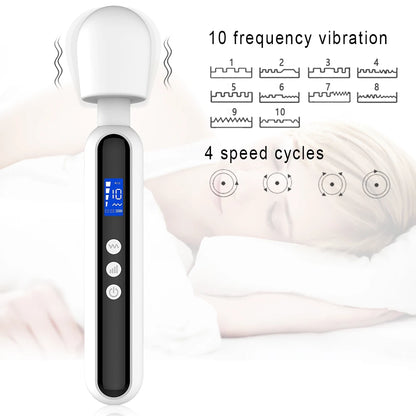 DeepGlide LCD Wand Massager ⚡🖤📊