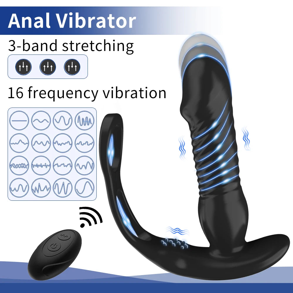 STIMUFORCE™ – Telescopic Prostate Vibe with Cock Ring Control 💥🍑