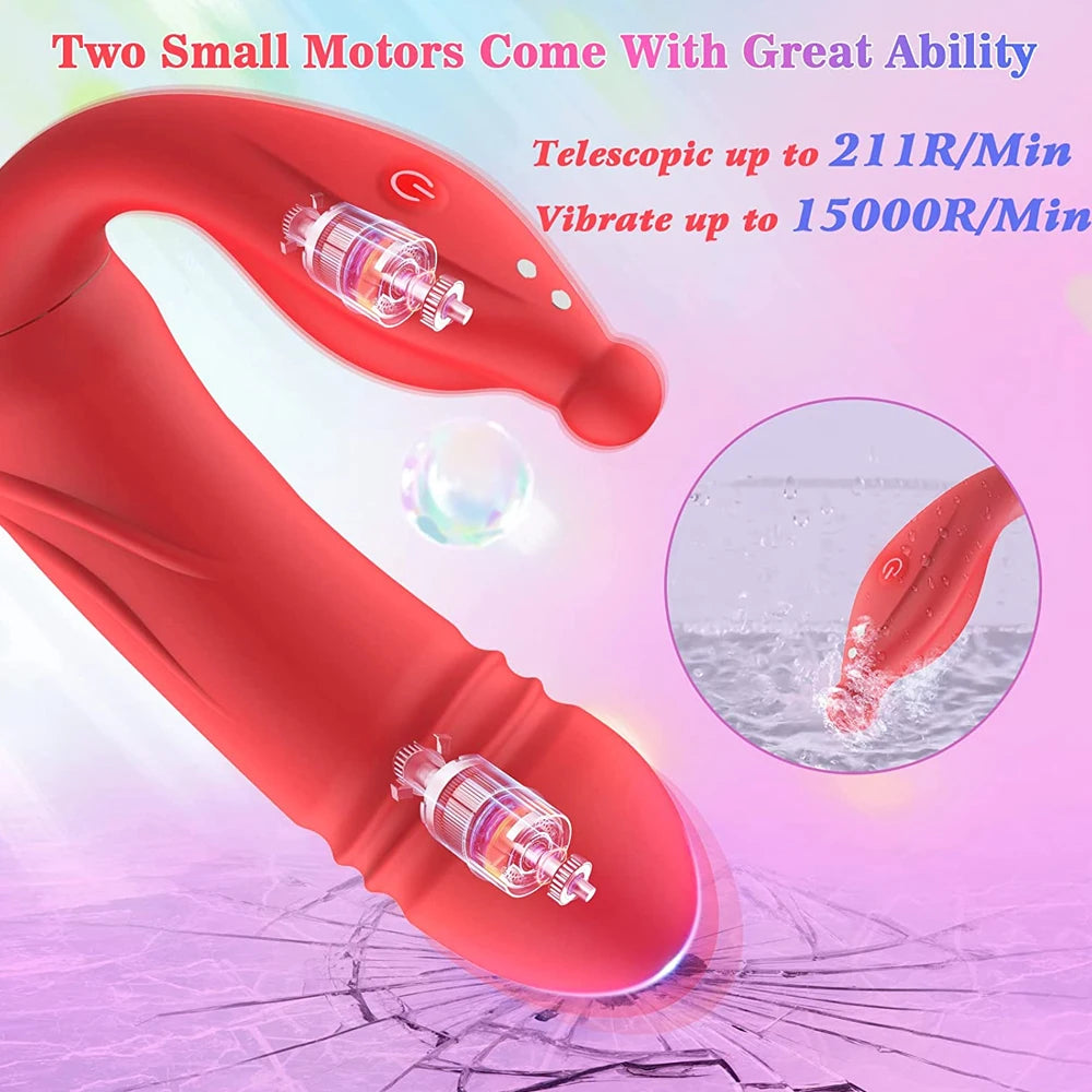 Dual Motor Thrusting G-Spot Vibrator with Remote & App Control 🔥