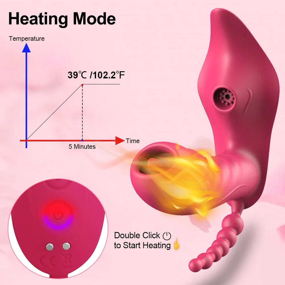 SmartApp Heated Sucking & Vibration Clit + G-Spot Massager 📱💦