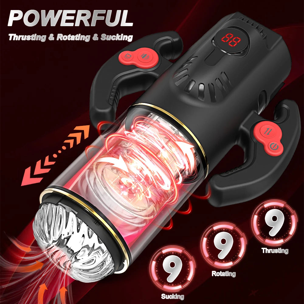Dual-Handle PowerStroke 3-in-1 Masturbator 🔥🎧