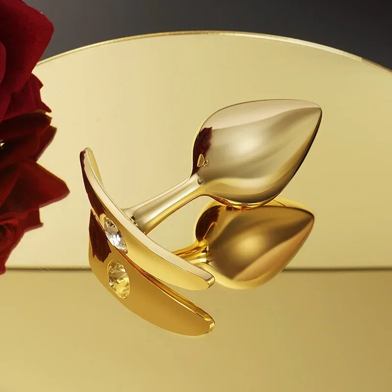 GoldRush – Luxe Crystal Steel Anal Plug ✨🍑💎