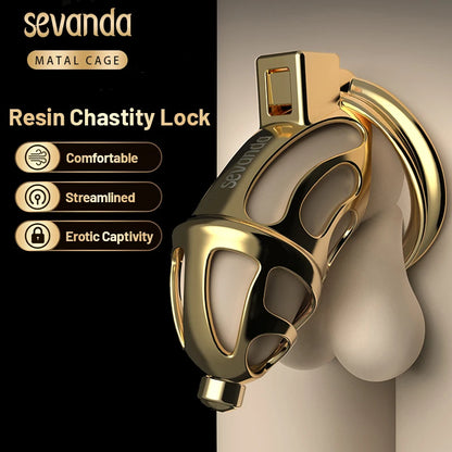 Sevandas Premium Resin Chastity Cage – Gold Edition ✨