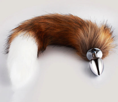 FoxyObey – Brown & White BDSM Tail Plug for Roleplay & Restraint 🐾🍑🔥