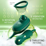 VibeLust Duo – Nipple Sucker & Pulsing Dildo Set 💚👅💥