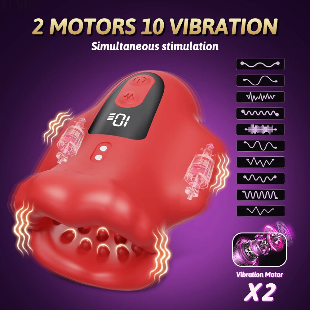FullGrip Surge – Dual Motor Vibrating Mouth Masturbator🌹🔥