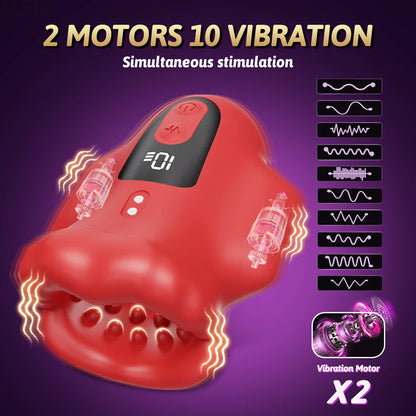 FullGrip Surge – Dual Motor Vibrating Mouth Masturbator🌹🔥