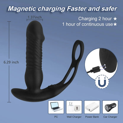 STORMRIDER – Telescopic Vibe Plug with Lock Ring Control ⚡💦