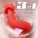 3-in-1 Thrusting & Lip-Sync Rabbit Vibrator 💦🔥