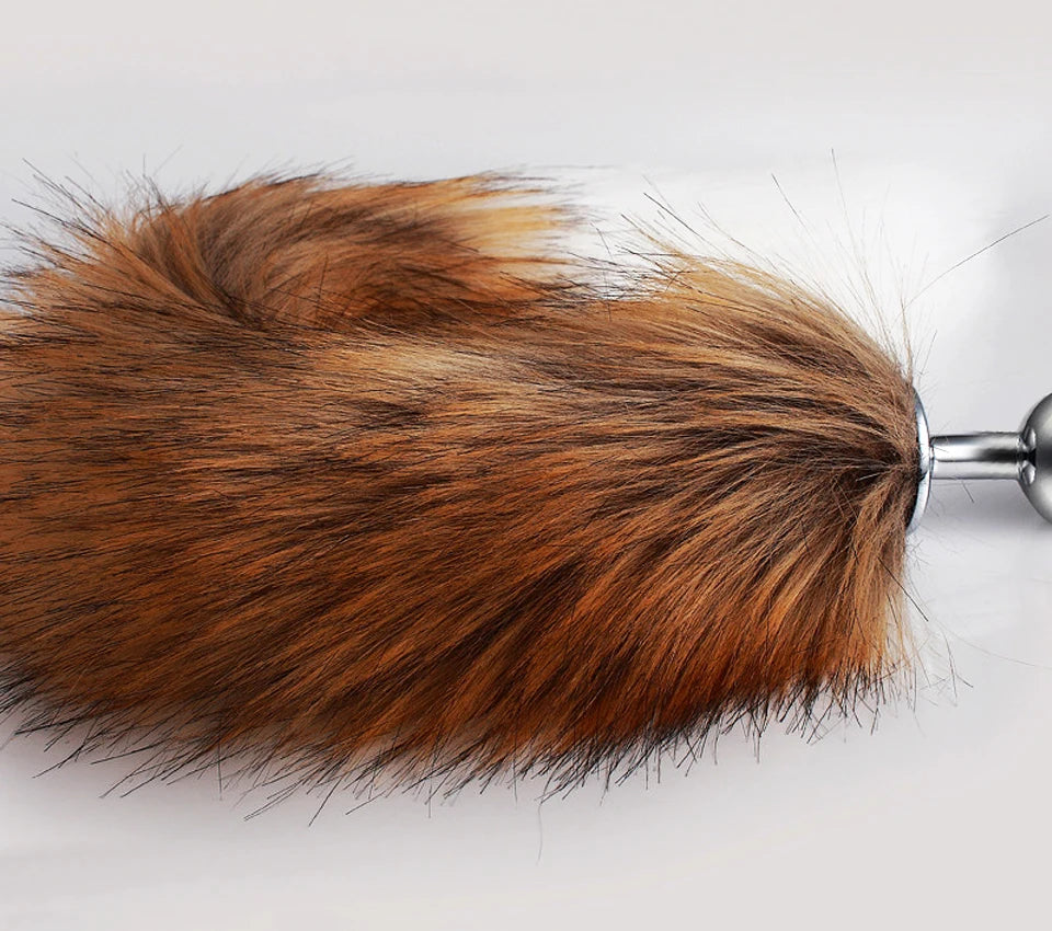 FoxyObey – Brown & White BDSM Tail Plug for Roleplay & Restraint 🐾🍑🔥