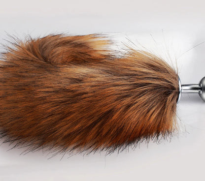 FoxyObey – Brown & White BDSM Tail Plug for Roleplay & Restraint 🐾🍑🔥
