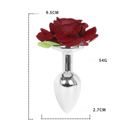 Rosé Bloom – Romantic Stainless Steel Anal Plug 🌹✨🍑