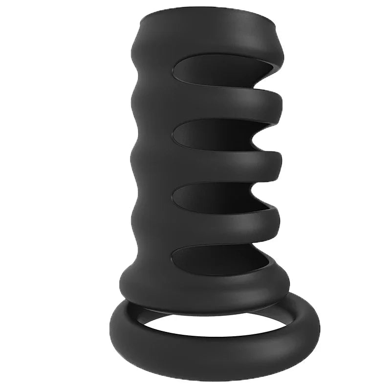 Blackout Grip – Spiral Cock Cage Enhancer 🖤⏱️