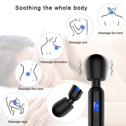 DeepGlide LCD Wand Massager ⚡🖤📊