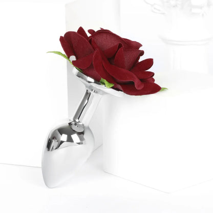 Rosé Bloom – Romantic Stainless Steel Anal Plug 🌹✨🍑