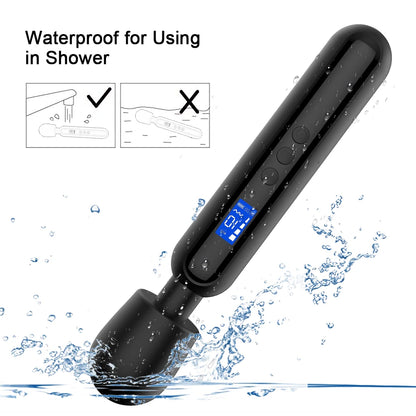 DeepGlide LCD Wand Massager ⚡🖤📊