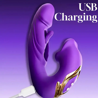 ThrustFever 3-in-1 Tongue-Thrusting Vibrator 😈💜