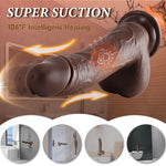 ThrustKing X – 4-in-1 Rotating Heatstroke Dildo with Remote Power Drive 🔥🍫💥