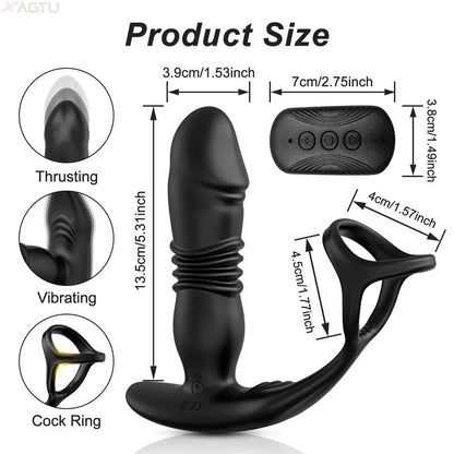 Inferno Grip – Dual Motor Anal Thruster with Cock Ring & Remote 🔥🍑🖤